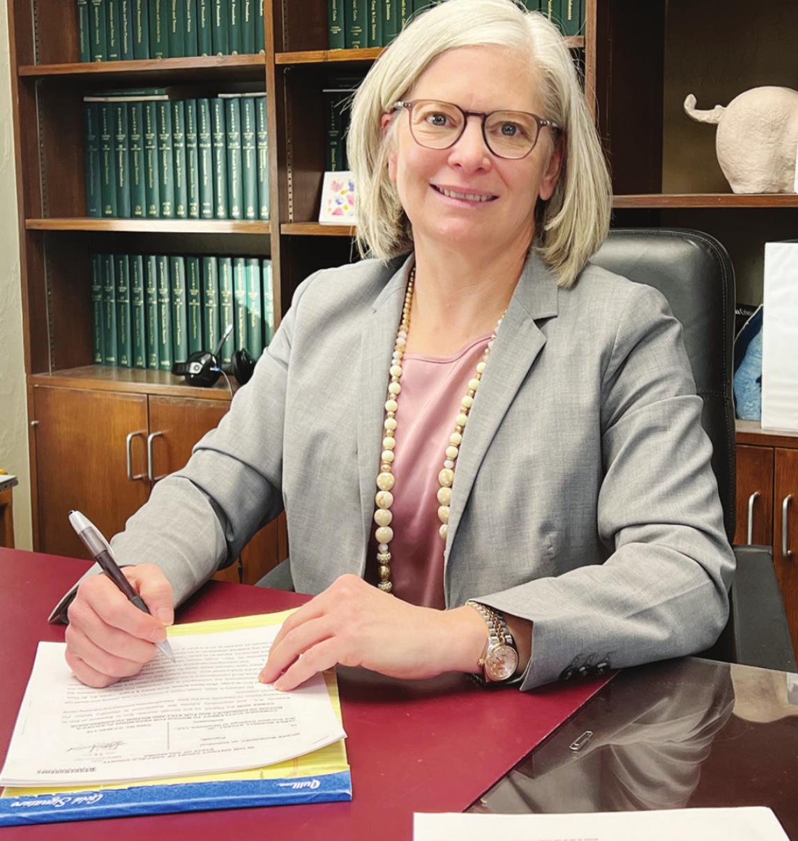 Custer County leaders in justice District Judge Jill Weedon Clinton