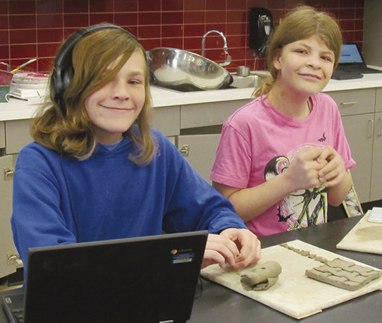 Students create tic-tac-toe boards at Clinton Middle School