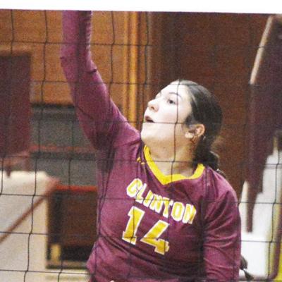 Freshman Brooklyn Aston hits the ball back during the Lady Reds’ home win over Chickasha Thursday. CDN | Sam Goodwyn Clinton Lady Reds take down Chickasha