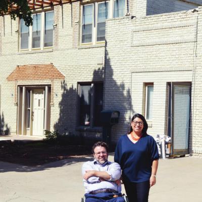 Jason Giblet and Arleth Cifuentes at the headquarters of Gibco Capital Advisors. New life path chosen – in revitalizing funeral home