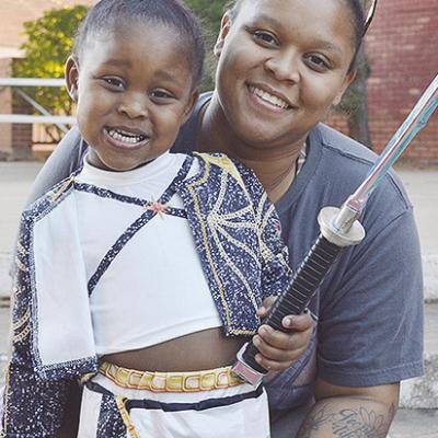 Anya Brooks, daughter of Keniece and Johnny Brooks, won second place in the 3-year-old category as Rumi from K-Pop Demon Hunters.
