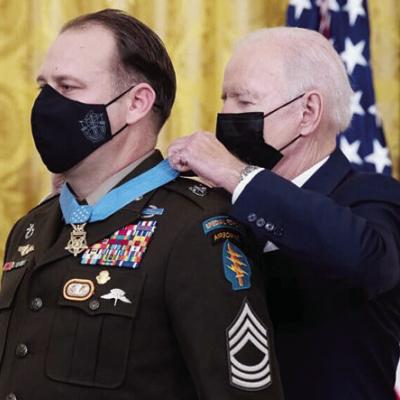 MSG Earl Plumlee receives his Medal of Honor from President Joe Biden on Dec. 16, 2021. CDN | Courtesy photo