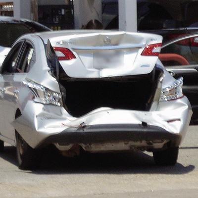 This vehicle received the worst of the damage in a two-car collision Thursday afternoon in the 900 block of Gary Boulevard. It is believed there were no serious injuries. CDN | Christian Jacobsen