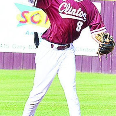 Clinton’s Jeter King throws the ball in during the Reds’ home game Tuesday against Elk City. CDN | Sam Goodwyn