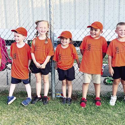 The Cornell Contruction T-ball team is all smiles after their Noon Lions Club season that was held at Acme Brick Park this past spring. Pictured are, from left, Coach Anthony Salinas, Aislynn Casas, Isaak Stratton, Vivian Salinas, Bella Aranda, Mateo Guti The Cornell Contruction T-ball team is all smiles after their Noon Lions Club season that was held at Acme Brick Park this past spring