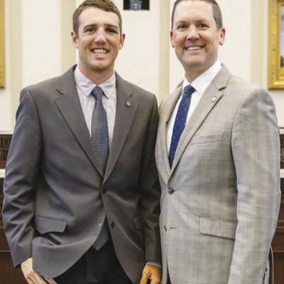 Cord McGlothlin and House Speaker Pro Tempore Anthony Moore