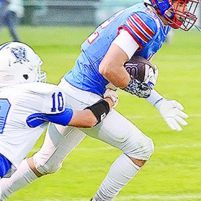 BF-DC’s Ezra Denny shakes off a tackler during the Eagles’ game against Cyril Friday at home. CDN | Sam Goodwyn