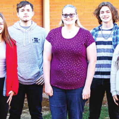 Clinton High School students who made All-State Choir are, from left, Madelyn Blodgett, Grayson McCullough, Audrey Shackelford, Grant Kauk, Chelsea Nickel, Hunter Staggs, Morgandee Fernandez, Connor Williams and Emmilee Goodman. Clinton Public School music students rack up awards