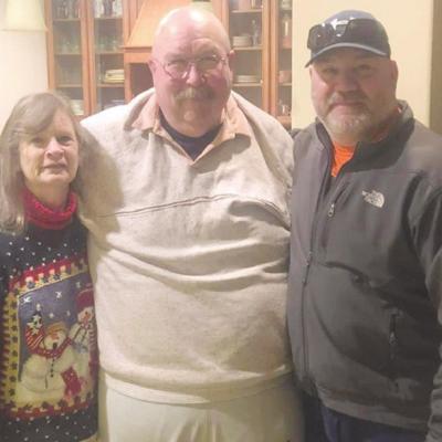 Former Clinton wrestling coach Mike Henry was inducted into the Oklahoma Wrestling Hall of Fame. Henry was the coach here from 1977-1979. Pictured, from left are his wife Pamela Henry, Mike Henry and Jeff Chamblin. CDN | Courtesy photo Two years at CHS and now in the Hall of Fame