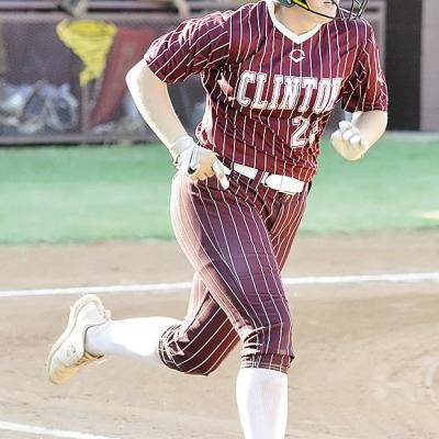 Clinton’s Abbi Crowdis runs to first during the Lady Reds’ home game this week against Bethany. CDN | Sam Goodwyn Clinton senior looks to make people look good