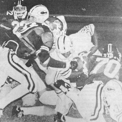 40 YEARS AGO Ian Redwine (32) had to fight for a couple of his total 12 yards of the evening as the Elk City defense keyed in on Clinton’s tailbacks during the Red Tornadoes’ thrilling victory over the Elks. CLINTON’S HISTORY 10, 20, 30 AND 40 YEARS AGO