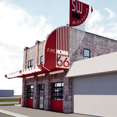 Preliminary renderings show possible external changes for the former firehouse located at the corner of Gary Boulevard and Sixth Street. Prospective talks have been underway to make the facility a visitor center with signage pointing to the Southwest Play