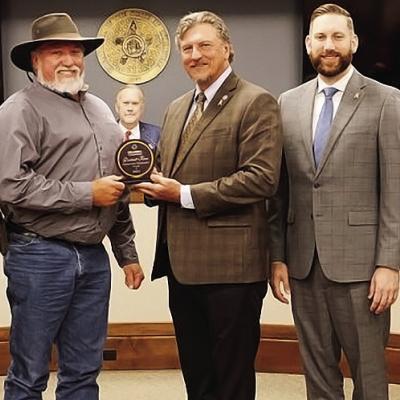 Pictured, from left, District Engineer Brent Almquist, Safety Manager Kenneth Carlisle, Executive Director Tim Gatz, Chief Engineer TJ Dill and Chief Engineer Brian Taylor represent Dist. 5 while accepting the 2024 Progressive Excellence Award for the mos