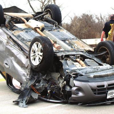 Car rollover north of Clinton