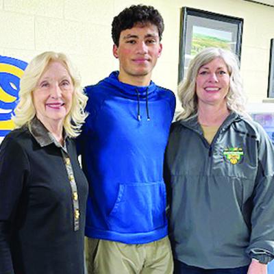 Arapaho-Butler recipient of the DAR Good Citizen Award is Orsan Jubara, center. Joining him are OSDAR Regent Nancy Lisle, left, and Kristen Hill, A-B counselor. CDN | Courtesy photo