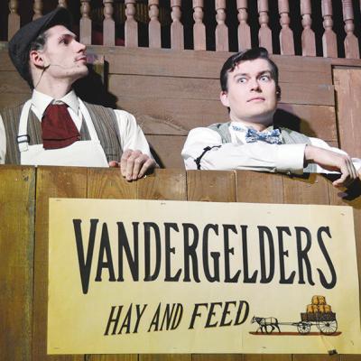 Nathan DeVaughan, left, and Wesley Javorsky portray Barnaby and Cornelius in The Southwest Playhouse’s production of “Hello, Dolly!” CDN | Hope King