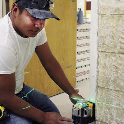 Laser guided construction