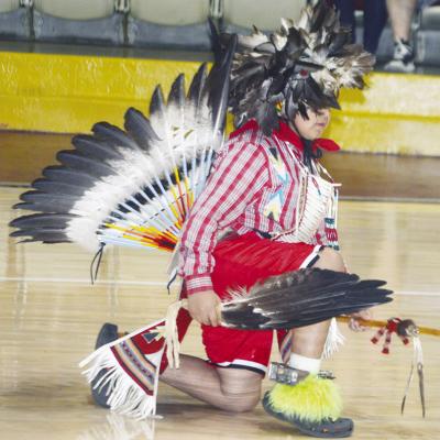 Touchcloud Watan performs the Traditional Dance for Clinton High School. CDN | Michael Maresh