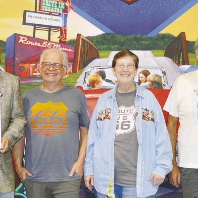 From left, Jim Ross, Rhys Martin, Jerry McClanahan, Kath Anderson, Don Mullenix, and Lt. Gov. Matt Pinnell are the living Route 66 Hall of Fame recipients that attended the inductee ceremony at the Frisco Center. CDN | Christian Jacobsen From left, Jim Ross, Rhys Martin, Jerry McClanahan, Kath Anderson, Don Mullenix, and Lt. Gov. Matt Pinnell are the living Route 66 Hall of Fame recipients that attended the inductee ceremony at the Frisco Center. CDN | Christian Jacobsen