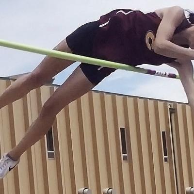 Clinton’s Gabby Hoffman vaults herself over the railing during the pole vault competition in the Class 4A State Track and Field Championship Meet this weekend in Catoosa. CDN | Courtesy photo