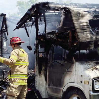 Fire crews battle ‘suspicious’ RV fire