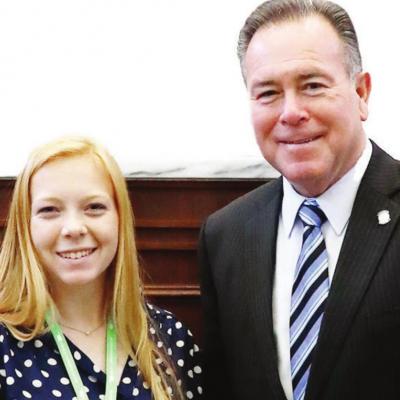Emma Hickey serves as page for local state representatives