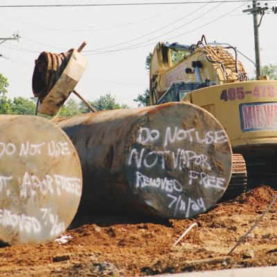 Hazardous tanks unearthed