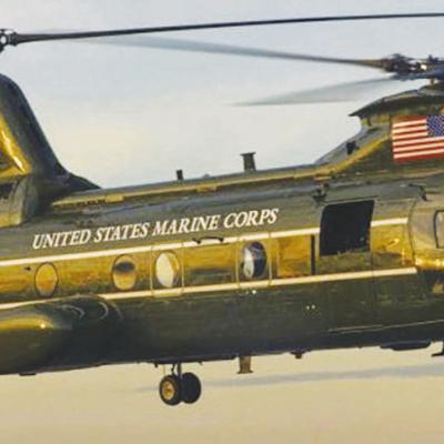 The Marine One that was restored at Premium Aerospace Center Oklahoma leaves Burns Flat for Houston.