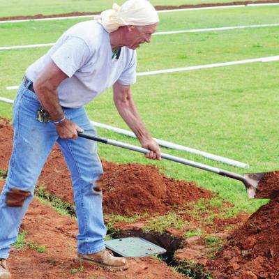 Practice field getting sprinklers Practice field getting sprinklers