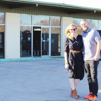 Jenny and Aaron Hemingway stand in front of their new acquisition, the former Tautfest building. CDN | Emily Stephens Hemingways purchase Tautfest building
