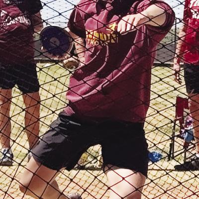 Liam Lofland prepares to throw the discuss during a recent Clinton Middle School track meet. CDN |Courtesy Photo