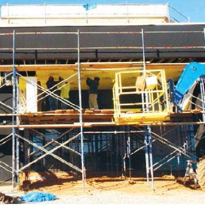 Workers busy at new CBA campus