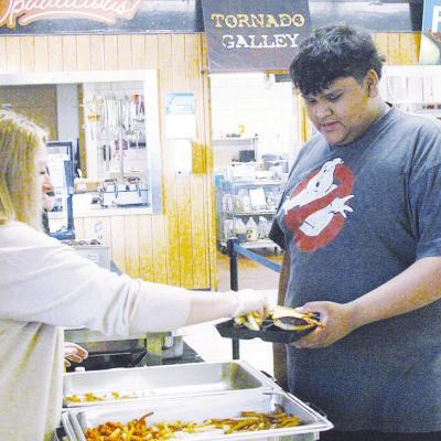 Serving food Serving food