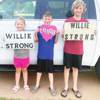 Students show support to coach Students show support to coach