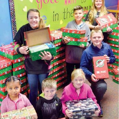 Christmas shoe boxes due Friday