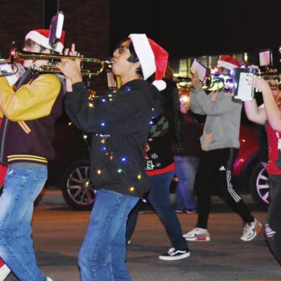 The Clinton High School marching band, the Pride of Clinton, was the overall first-place entry in the Festival of Lights Parade. CDN | Kelcie Hartley-Wolfe Downtown hosts Festival of Lights