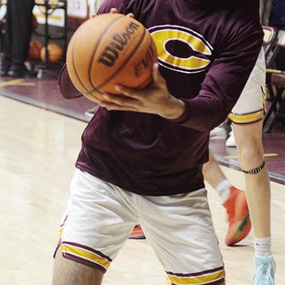 Senior Kyler Ringo-Kabunda shoots the ball prior to Clinton taking on Elk City. CDN | Sam Goodwyn