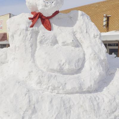 What to do with an overabundance of snow piled up on the road? Make a snow teddy bear of course. That was the case in this creation located in the 700 block of Frisco Avenue. CDN | Micah Ashcraft