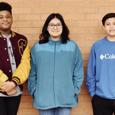 Clinton High School freshmen who made this year’s Oklahoma Choir Director’s Association’s (OkCDA) Junior High All-State Chorus, from left, are Kristian Bennett, Ayshka Garcia and Johnathan Reyes. Younger All-Staters