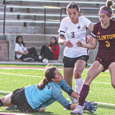 Courtney Heerwald scored Clinton’s first goal in the 4-1 district victory over Weatherford Thursday evening. Heerwald tallied two goals in the winning effort. With the win, Clinton impves to 7-4 overall and 3-0 in district play. CDN |Adam Ewing Lady Reds dominate Weatherford