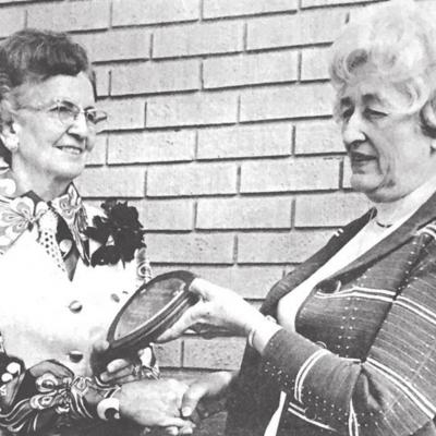 50 YEARS AGO Rose Hohenshelt, left, is shown reieiving a plaque naming her Woman of the Year, in connection with National Business Women’s Week, from Florence Hays. The award was presented at a dinner meeting of Clinton’s B-PW Club. CLINTON’S HISTORY 10, 20, 30 AND 50 YEARS AGO