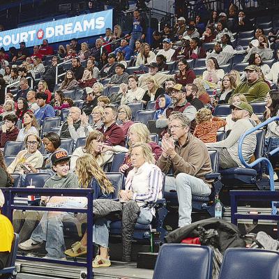 Clinton fans watch as both teams take on Cache during the recent “Court of Dreams” game at the Paycom Center in Oklahoma City. CDN | Sam Goodwyn