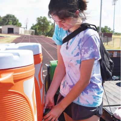 Filling up water bottles