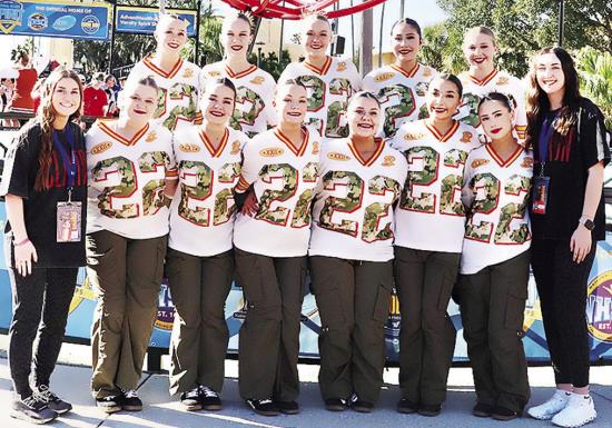 The Clinton High School dance team poses for a team photo while down in Orlando, Fla., competing at the National High School Dance Competition last weekend. Pictured, from left, in front are Coach Payten Childers, Lyssa Day, Tatum Shackelford, Stella Meac The Clinton High School dance team poses for a team photo while down in Orlando, Fla., competing at the National High School Dance Competition last weekend. Pictured, from left, in front are Coach Payten Childers, Lyssa Day, Tatum Shackelford, Stella Meac