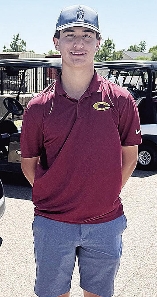 Clinton’s Scout Acosta smiles after competing at the Class 4A State Golf Tournament Monday and Tuesday at Winter Green Golf Course in Blanchard. CDN | Courtesy Photo