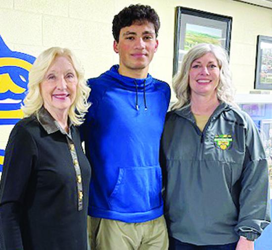 Arapaho-Butler recipient of the DAR Good Citizen Award is Orsan Jubara, center. Joining him are OSDAR Regent Nancy Lisle, left, and Kristen Hill, A-B counselor. CDN | Courtesy photo