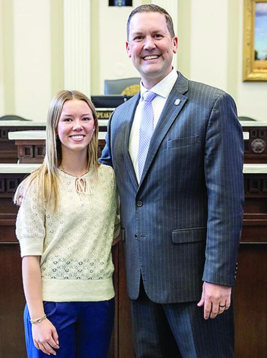 Reagan Schoeppach and House Speaker Pro Tempore Anthony Moore