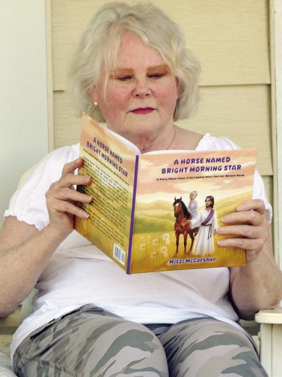 Mitzi McCarther reads her book “A Horse named Bright Morning Star” at her home in Clinton. CDN | Christian Jacobsen Mitzi McCarther reads her book “A Horse named Bright Morning Star” at her home in Clinton. CDN | Christian Jacobsen