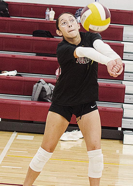 Jocelyn Lagunas hits the ball back over the net Thursday during a summer practice. CDN | Sam Goodwyn Jocelyn Lagunas hits the ball back over the net Thursday during a summer practice. CDN | Sam Goodwyn