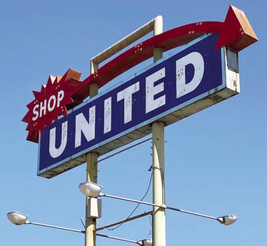 The United Supermarkets sign at the corner of 10th Street and Jaycee Lane has greeted shoppers for decades. CDN | Staff Photo